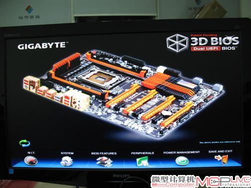 GA-X79-UD7主板也采用了图形化的3D BIOS设计，如果想调节处理器的电压则点击供电模块即可。