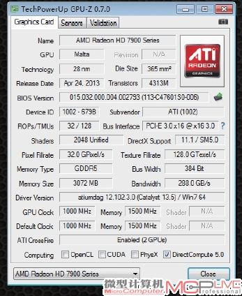 HD 7990的GPU-Z信息