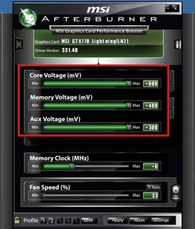 MSI Afterburner软件破解后可以在微星N770 Lightning显卡上实现极限加压